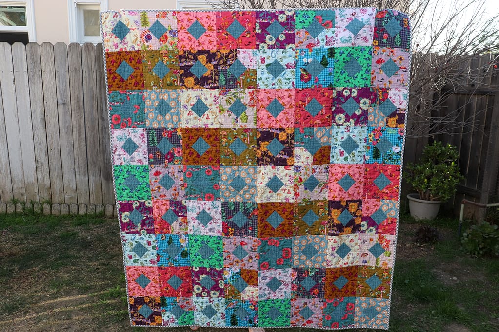 Diamonds and Squares Quilt, Completed