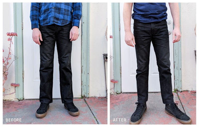 taper jeans from knee down