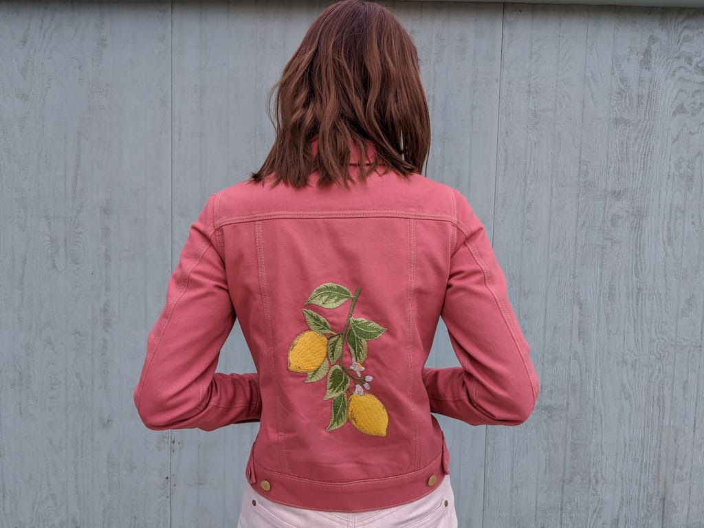 Hampton Jean Jacket Embroidered with Lemons