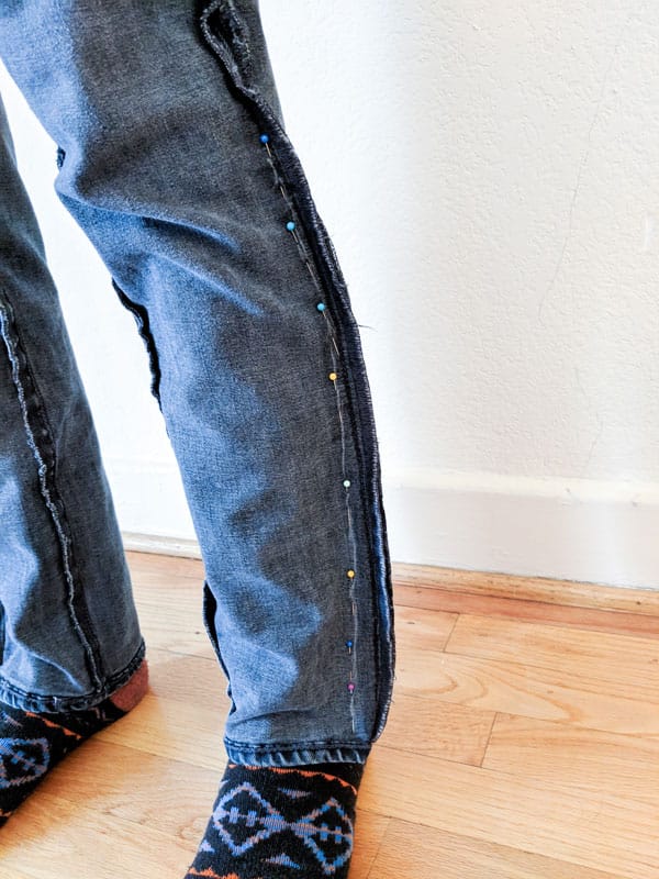 how to taper jeans chalk lines
